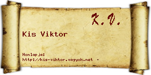 Kis Viktor névjegykártya